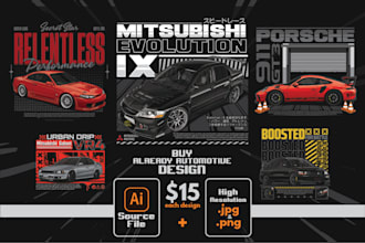 ready to use car illustrations for your automotive project