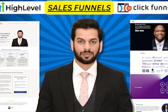 build clickfunnels sales funnels, gohighlevel sales funnels and landing pages