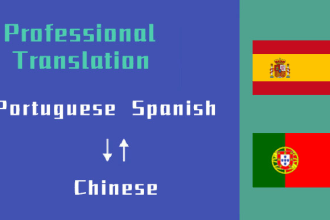 translate portuguese and spanish into chinese and vice versa