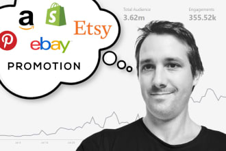 promote shopify, etsy, ebay, wix to 3,6 million on pinterest no fakes