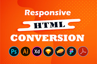 convert xd to html, psd to html, sketch to html responsive