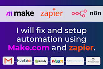 automate any kind of application using make or  integromat, zapier