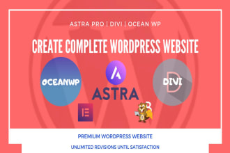 create a complete wordpress website using astra n elementor