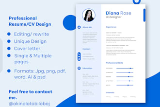 design a professional resume and cover letter