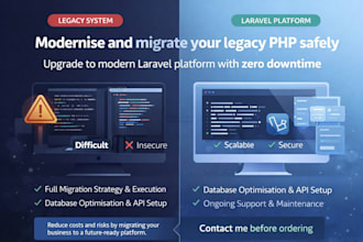 modernise and migrate your legacy PHP application to  laravel