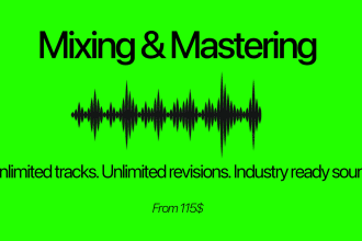 mix and master your audio, song as a industry audio engineer