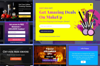 create a sign up or pop up form for website n integrate mailchimp
