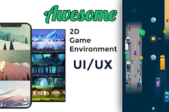 make attractive 2d game UI and its icon or any game objects