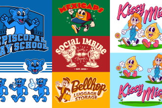 design a cute retro vintage mascot cartoon character logo