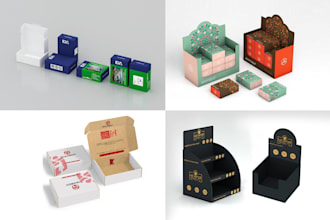 do custom display box packaging with mockups and die cuts