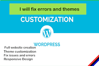customize, edit or redesign wordpress website