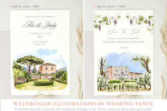 do wedding invitation, save the date,  rsvp, menu etc