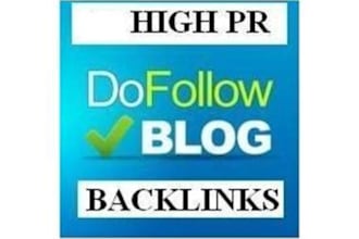 get you 20 high pr backlinks from pr4 pr5 and pr6 pages  all DOFOLLOW using blog comments