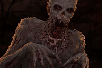 create detailed horror creepy art