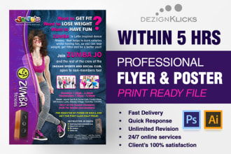 design professional flyer, poster, leaflet in 5 hours