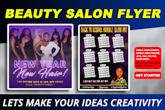 design beauty salon and flyer and postcard designs