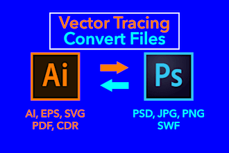 convert any file to vector ai, jpg, PSD, PDF, png, svg files