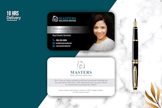 design professional real estate business card and logo