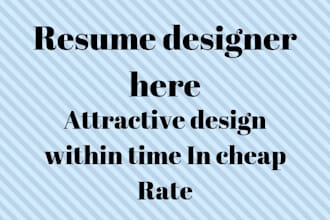 write for you a attractive resume on different template