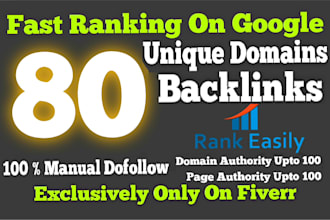 build 80 unique domain SEO backlinks on tf100 da100 sites
