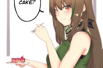 draw original character or fan art in anime style
