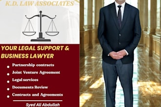 draft and review partnership agreements, joint ventures, and contracts