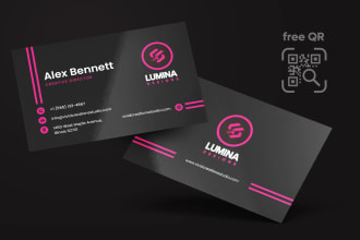 design professional business card with qr code
