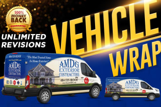 do attractive vehicle wrap, car, van, food truck, and trailer wrap design