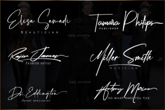 do handwritten, scripted, signature, and calligraphic logo