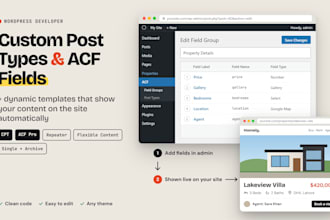 create custom post types acf fields and dynamic templates for wordpress