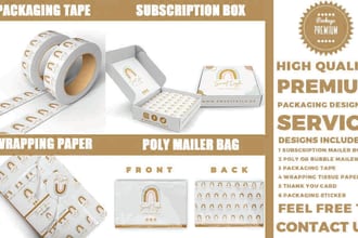 design subscription mailer box, poly mailer bag and packaging design