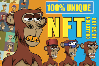 design nft cartoon character for 1k,5k and 10k nft art collection