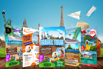 design tour, travel, summer, beach, pool, and cruise, yacht, boat party flyer