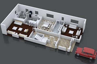 create furnished 3d floor plans