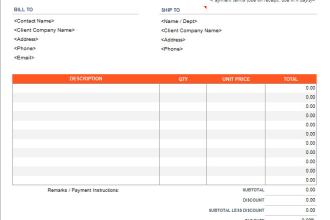 design a sample invoice template using excel
