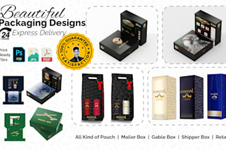 design beautiful packaging box or pouch and retail box
