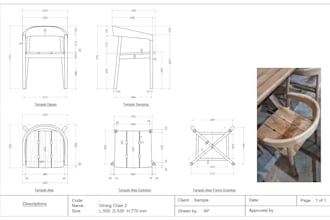 draw furniture products from photo or sketch to complete drawing
