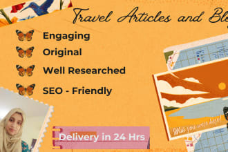 write seo travel blogs, travel articles and guides