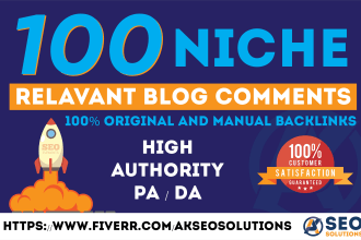 do 100 niche relevant manual blog comments seo backlinks