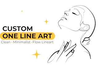draw minimalist one line portrait for unique gift