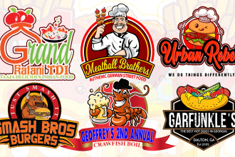 create fastfood BBQ coffee shop burger and restaurant logo