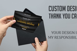 design thank you card, product insert, postcard, packaging insert