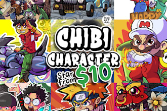 drawing your photo chibi cartoon art potrait