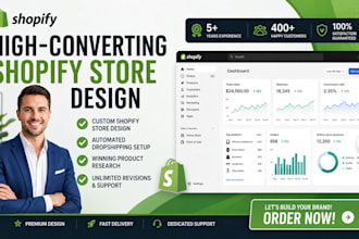 design shopify dropshipping store or ecommerce website