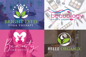 design cosmetics spa yoga health wellness beauty salon logo
