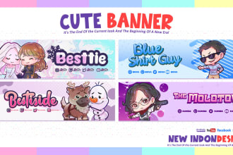 create banner for youtube, vtuber, kick or twitch streamers