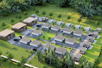 design 2d site plan and 3d master plan rendering