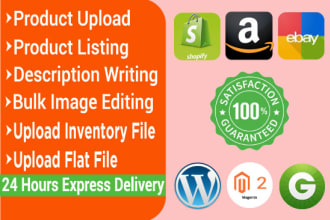 upload product listing on shopify, amazon, ebay