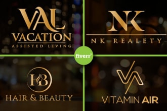 do initial letter monogram and text logo design
