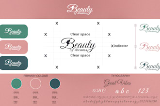 design a minimal elegant logo with branding guidelines